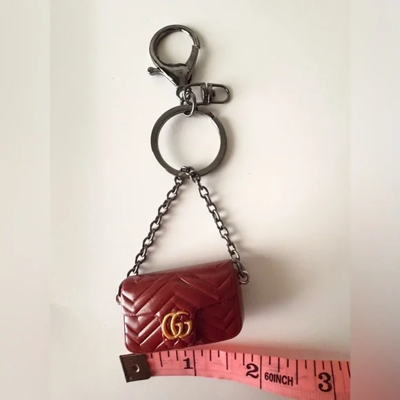 Fashion Mini Bag Keychain/ Bagcharm with Gold Logo - Picture 2 of 3